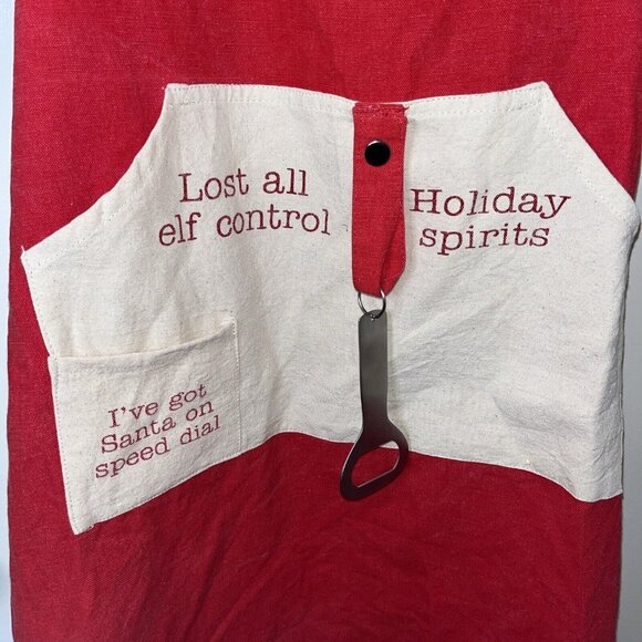 It's Beginning To Taste A Lot Like Christmas Apron Pckets Bottle Opener NWT - Picture 3 of 16